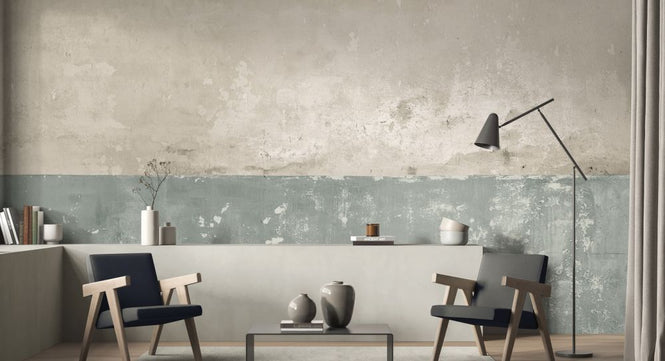 PHOTOWALL / Flaking Plaster Wall - Green (e334116)