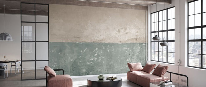 PHOTOWALL / Flaking Plaster Wall - Green (e334116)