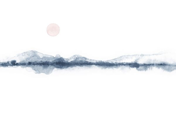 PHOTOWALL / Sunset Watercolor in Blue and Pink (e333882)