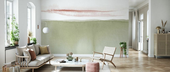 PHOTOWALL / Watercolor Landscape - Olive Green (e333885)