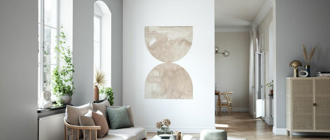 PHOTOWALL / Watercolor Shapes - Beige Tones  VIII (e333916)