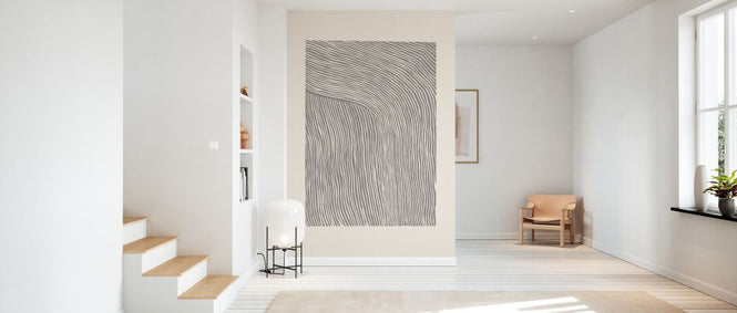 PHOTOWALL / Stripes Linocut - Gray (e333920)