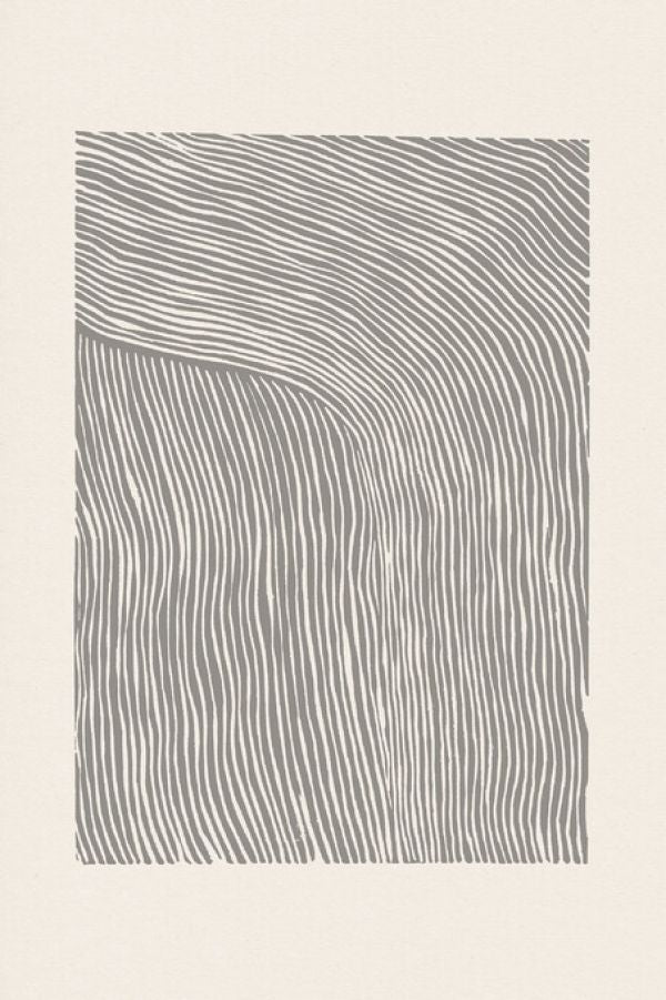 PHOTOWALL / Stripes Linocut - Gray (e333920)