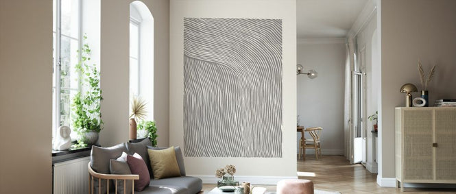 PHOTOWALL / Stripes Linocut - Gray (e333920)