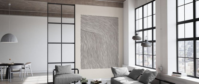 PHOTOWALL / Stripes Linocut - Gray (e333920)