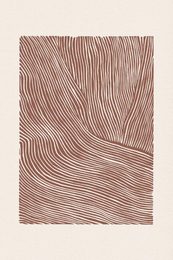 PHOTOWALL / Stripes Linocut - Terracotta (e333921)
