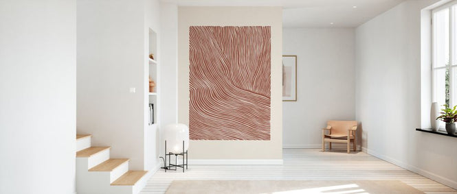 PHOTOWALL / Stripes Linocut - Terracotta (e333921)