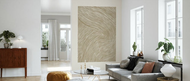 PHOTOWALL / Stripes Linocut - Ochre (e333922)