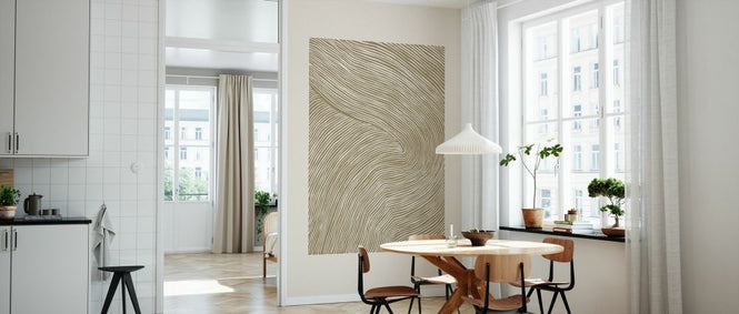 PHOTOWALL / Stripes Linocut - Ochre (e333922)