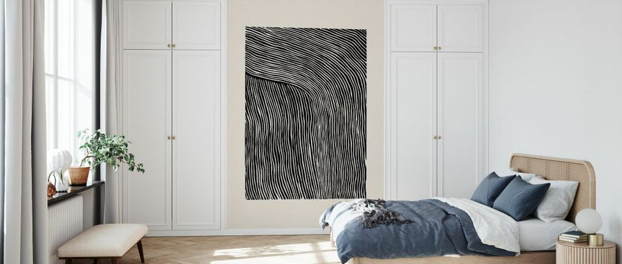 PHOTOWALL / Stripes Linocut - Black (e333923)