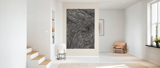 PHOTOWALL / Stripes Linocut - Black III (e333925)
