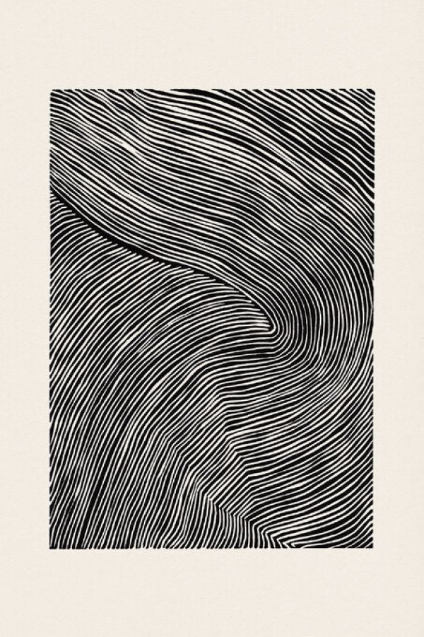 PHOTOWALL / Stripes Linocut - Black III (e333925)