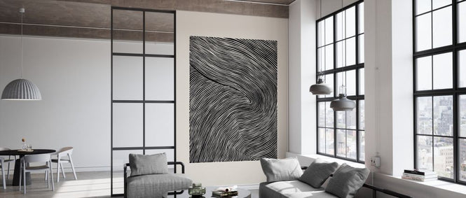 PHOTOWALL / Stripes Linocut - Black III (e333925)