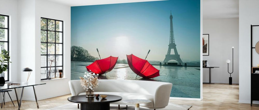 PHOTOWALL / Two Umbrellas Next to the Eiffel Tower (e334026)