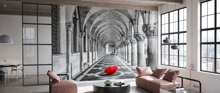 PHOTOWALL / Umbrella in Doge&#039;s Palace Archway Venice Italy (e334031)