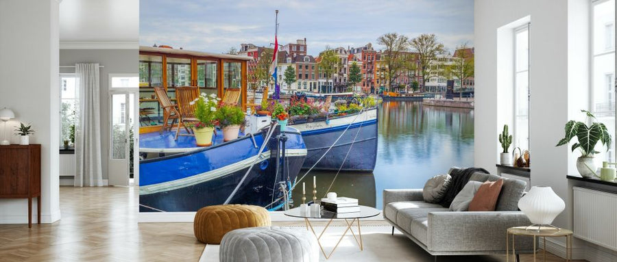 PHOTOWALL / Houseboats Amsterdam Canal (e334052)