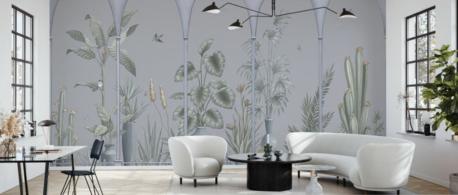 PHOTOWALL / Fairytale Terrace - Sage and Grey (e334420)