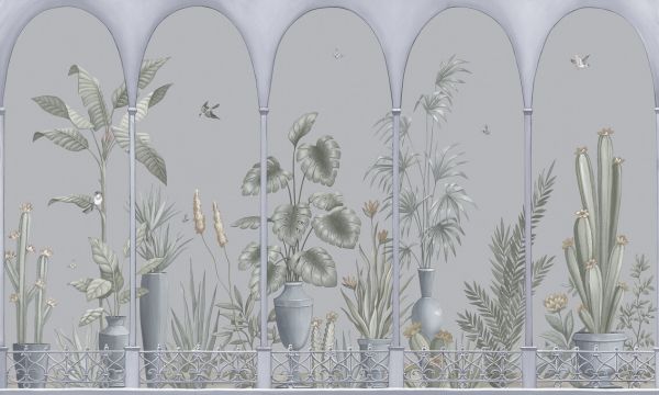 PHOTOWALL / Fairytale Terrace - Sage and Grey (e334420)