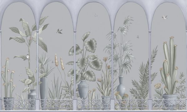 PHOTOWALL / Fairytale Terrace - Sage and Grey (e334420)