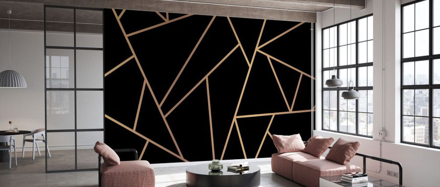 PHOTOWALL / Geometric Golden Line Art (e334459)