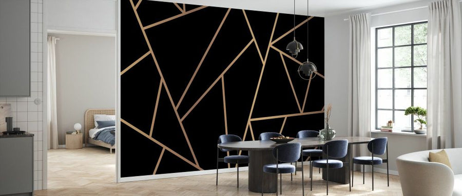 PHOTOWALL / Geometric Golden Line Art (e334459)