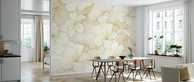 PHOTOWALL / Golden Floral Line Art II (e334460)