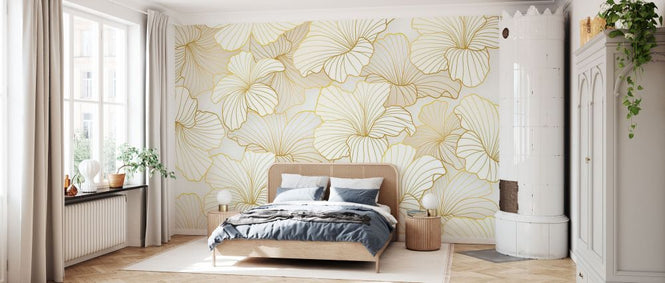 PHOTOWALL / Golden Floral Line Art II (e334460)