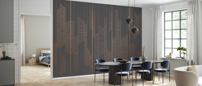 PHOTOWALL / Illuminated Lines - Rose Gold on Mole (e335230)