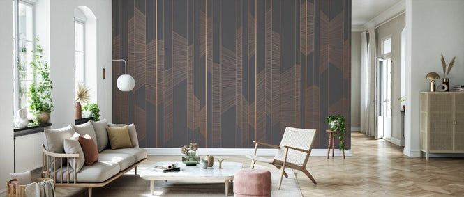 PHOTOWALL / Illuminated Lines - Rose Gold on Mole (e335230)