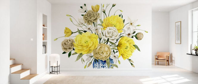 PHOTOWALL / Yellow and Ultramarine Bouquet (e336241)