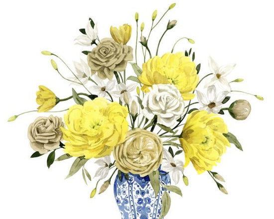 PHOTOWALL / Yellow and Ultramarine Bouquet (e336241)