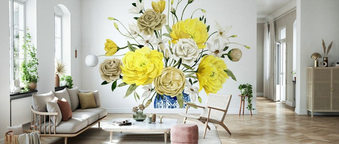 PHOTOWALL / Yellow and Ultramarine Bouquet (e336241)