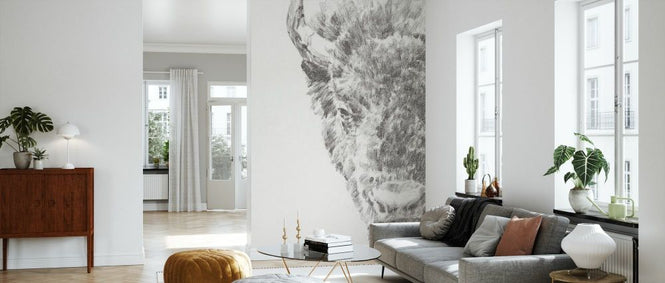 PHOTOWALL / Graphite Bison Portrait (e336399)