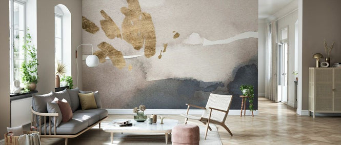 PHOTOWALL / Watercolor with Golden Strokes (e336432)