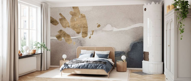 PHOTOWALL / Watercolor with Golden Strokes (e336432)