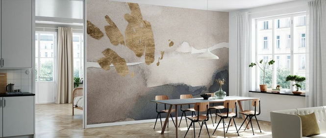 PHOTOWALL / Watercolor with Golden Strokes (e336432)