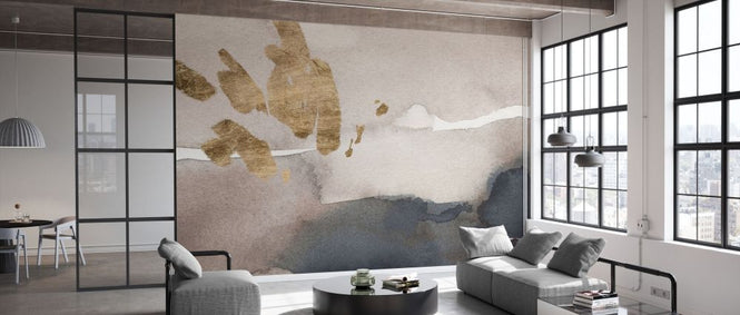 PHOTOWALL / Watercolor with Golden Strokes (e336432)