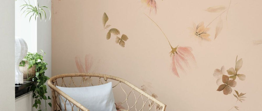 PHOTOWALL / Pressed Flowers - Warm Beige (e337783)