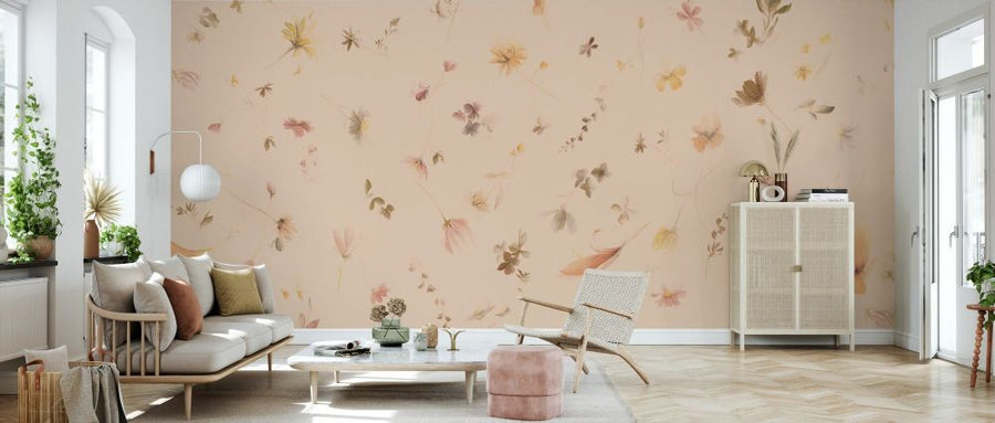 PHOTOWALL / Pressed Flowers - Warm Beige (e337783)