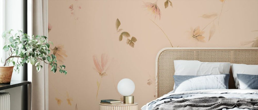 PHOTOWALL / Pressed Flowers - Warm Beige (e337783)