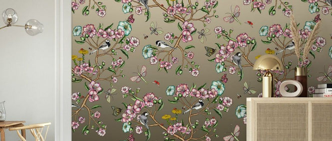 PHOTOWALL / Wagtails Spring - Creme - Large (e337791)