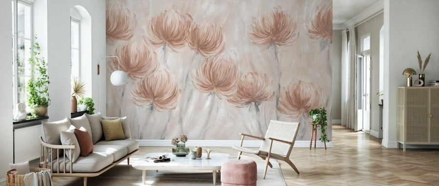 PHOTOWALL / Fluffy Flowers - Clay and Apricot (e338285)