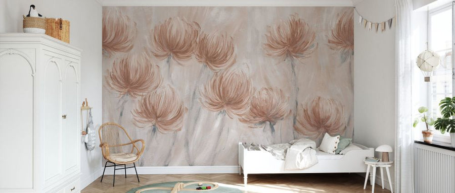 PHOTOWALL / Fluffy Flowers - Clay and Apricot (e338285)