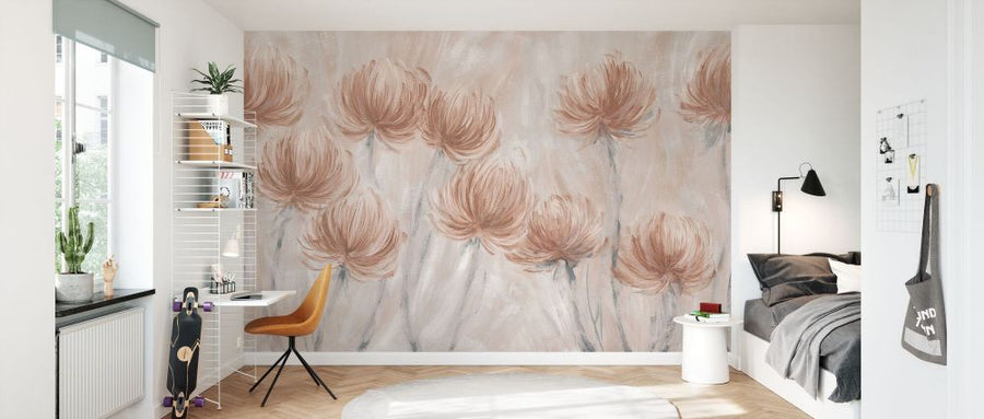 PHOTOWALL / Fluffy Flowers - Clay and Apricot (e338285)