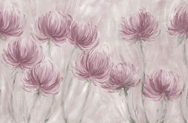 PHOTOWALL / Fluffy Flowers - Fuchsia (e338286)