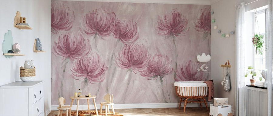 PHOTOWALL / Fluffy Flowers - Fuchsia (e338286)