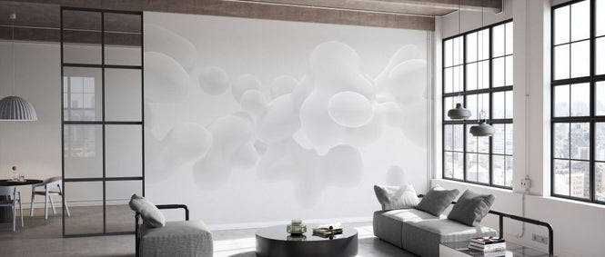 PHOTOWALL / Floating Subtle White Fluid (e338103)