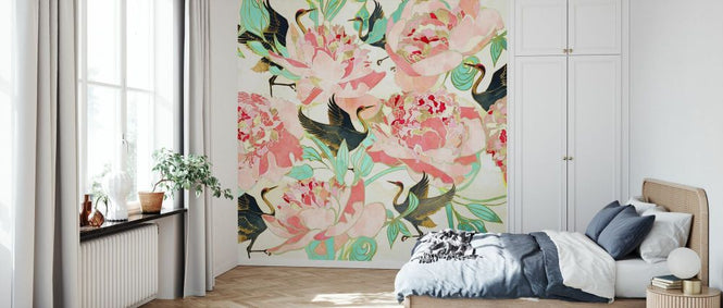 PHOTOWALL / Floral Cranes (e338629)
