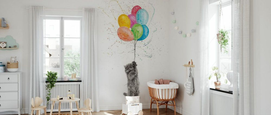 PHOTOWALL / Naughty Kitten and the Balloons (e83878)