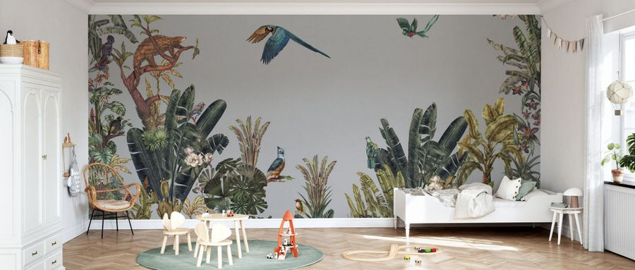 PHOTOWALL / Parrots Message - Grey (e84097)